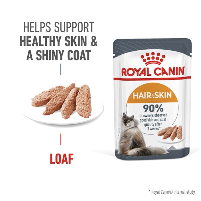 Royal Canin Hair & Skin Care Cat Wet Food Pouches in Loaf