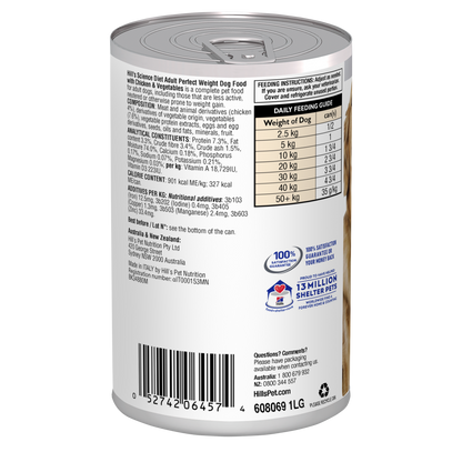Hill's Science Diet Adult Perfect Weight Chicken & Vegetables Canned Wet Dog Food
