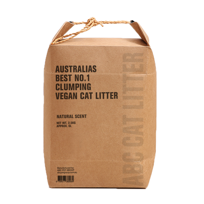 ABC Vegan Cat Litter Natural Scent Biodegradable, Clumpable & Flushable 4kg