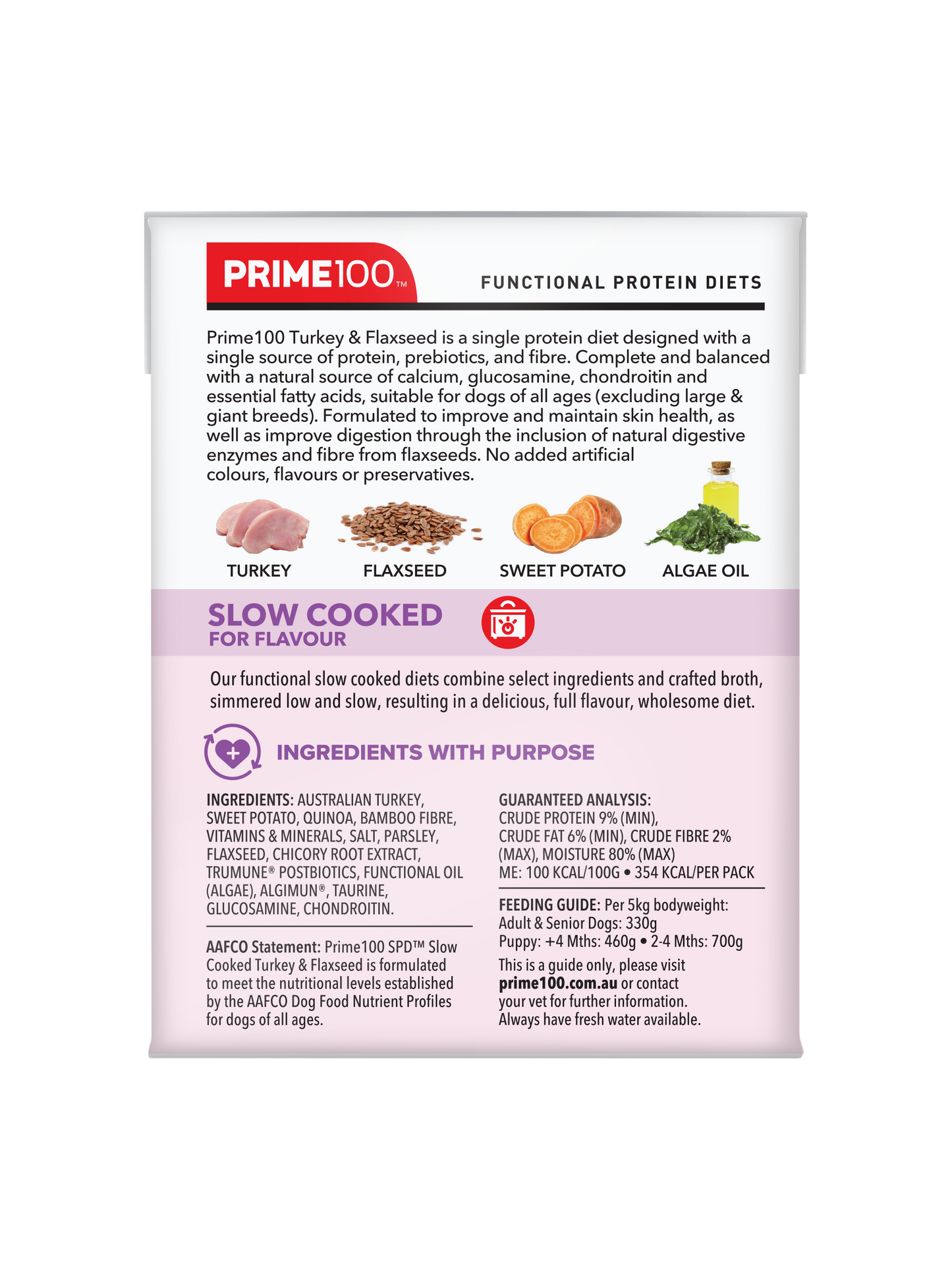 Prime100 SPD Slow Cooked Turkey & Flaxseed