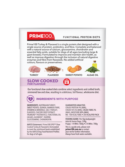 Prime100 SPD Slow Cooked Turkey & Flaxseed