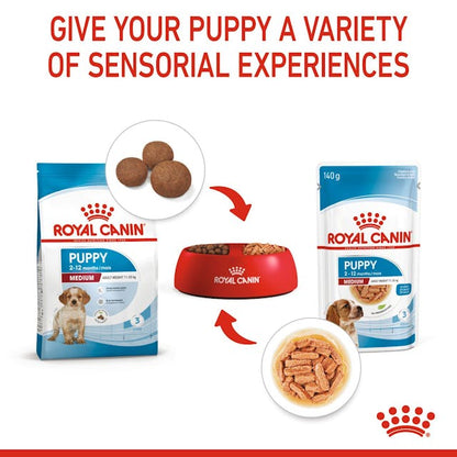 Royal Canin Medium Puppy Wet Food Pouches Chunks in Gravy