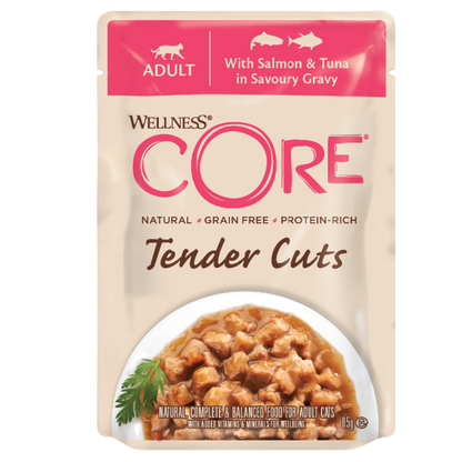 Wellness Core Tender Cuts for Cats Salmon & Tuna in Savoury Gravy