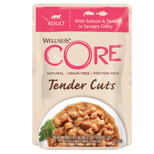 Wellness Core Tender Cuts for Cats Salmon & Tuna in Savoury Gravy