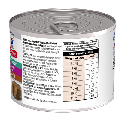 Hill's Science Diet Adult Perfect Weight Small & Mini with Turkey Canned Dog Food