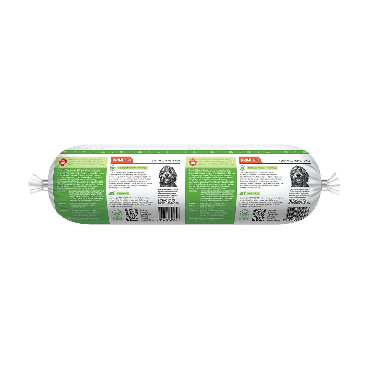Prime100 SPD Pea & Algae Oil Dog Food Roll 2kg