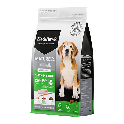 Black Hawk Original Mature 7+ All Breeds Chicken & Rice Dry Dog Food