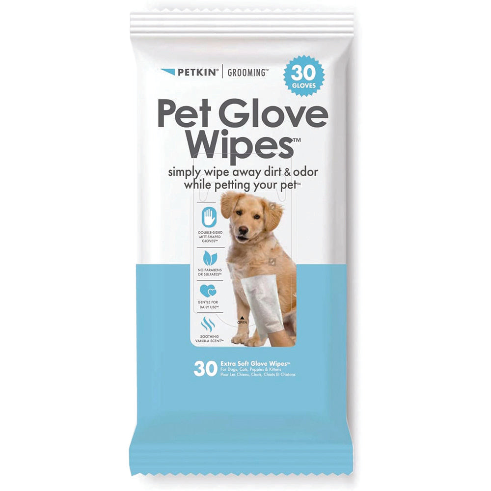 Petkin Pet Glove Wipes Vanilla Scented 30pk