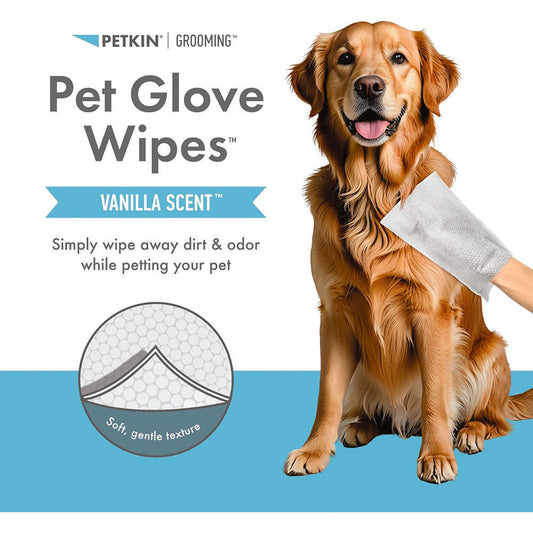 Petkin Pet Glove Wipes Vanilla Scented 30pk
