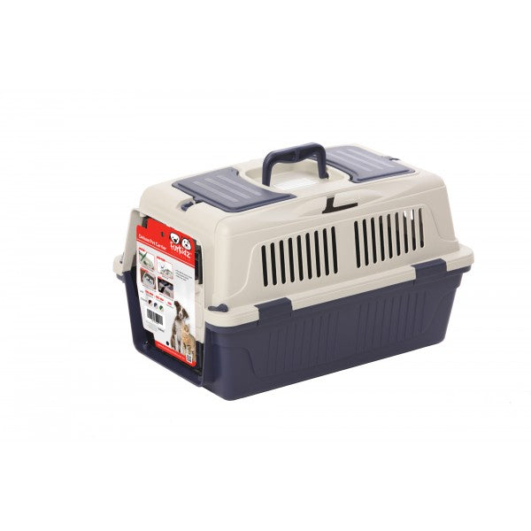 FurKidz Deluxe Animal Carrier Dark Blue/ Beige 50x33x29cm