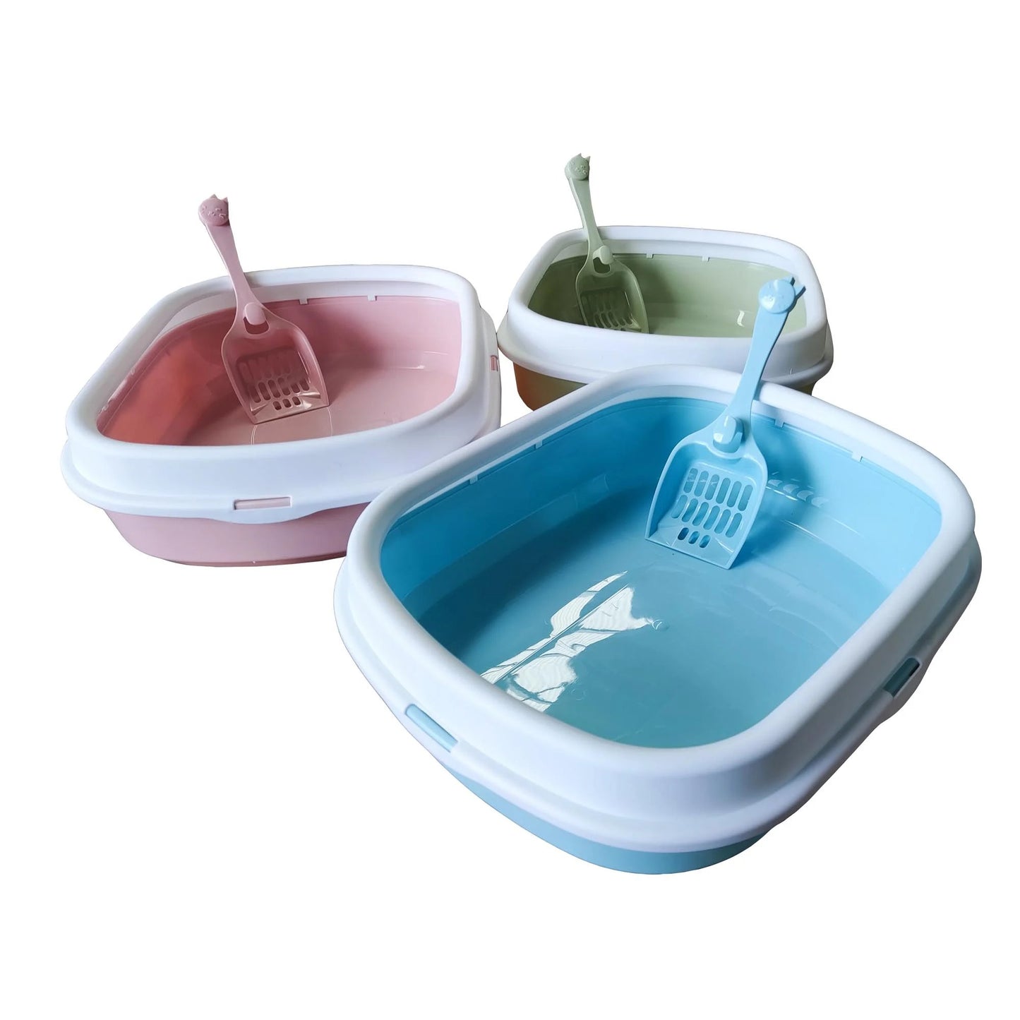iPetz Cat Litter Tray with Lip & Scoop