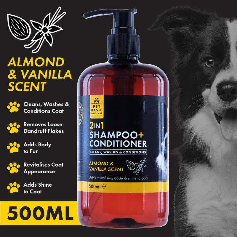 Pet Basic Original 2-in-1 Shampoo & Conditioner Almond and Vanilla Scent 500mL