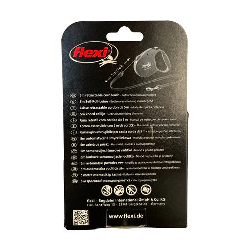 Flexi Neon Cord Lead Retractable Yellow Small 5m