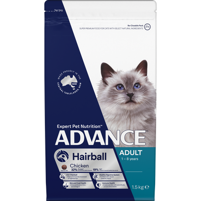 Advance Adult Hairball Chicken with Rice Dry Cat Food
