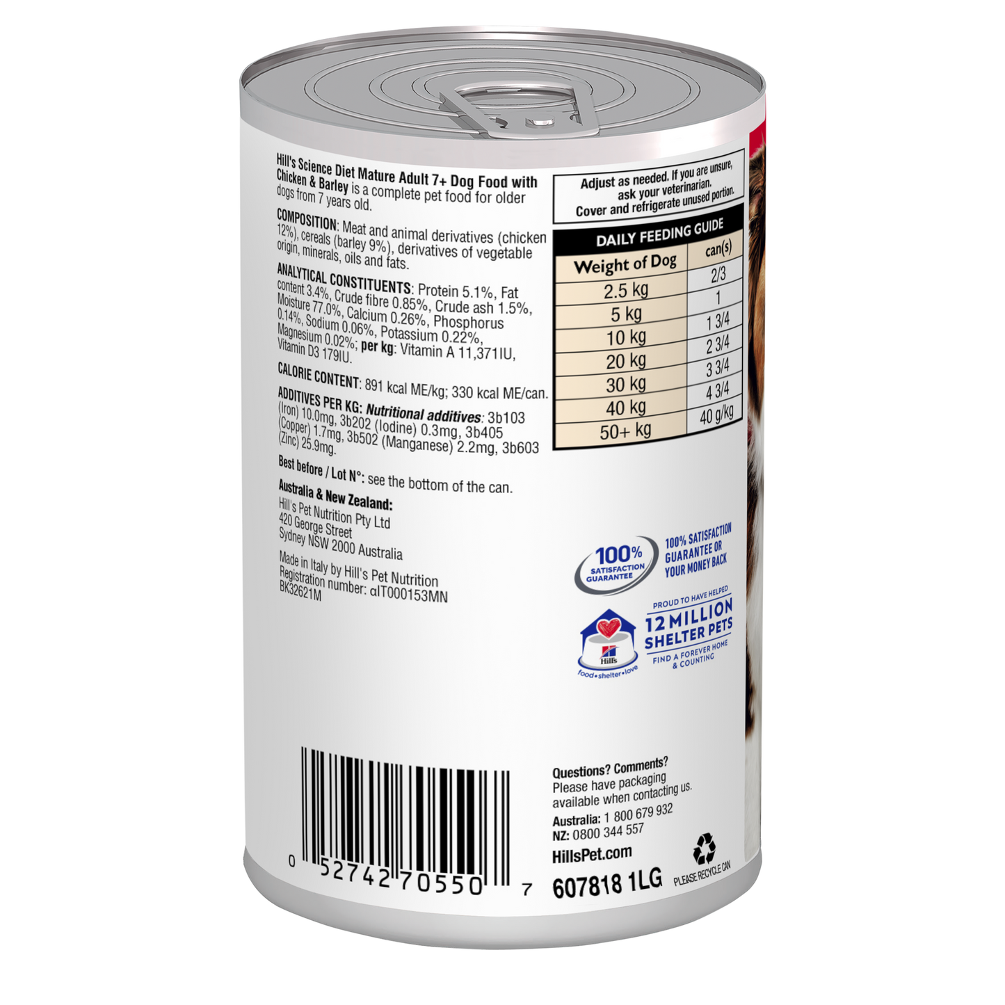 Hill's Science Diet Adult 7+ Chicken & Barley Canned Dog Food