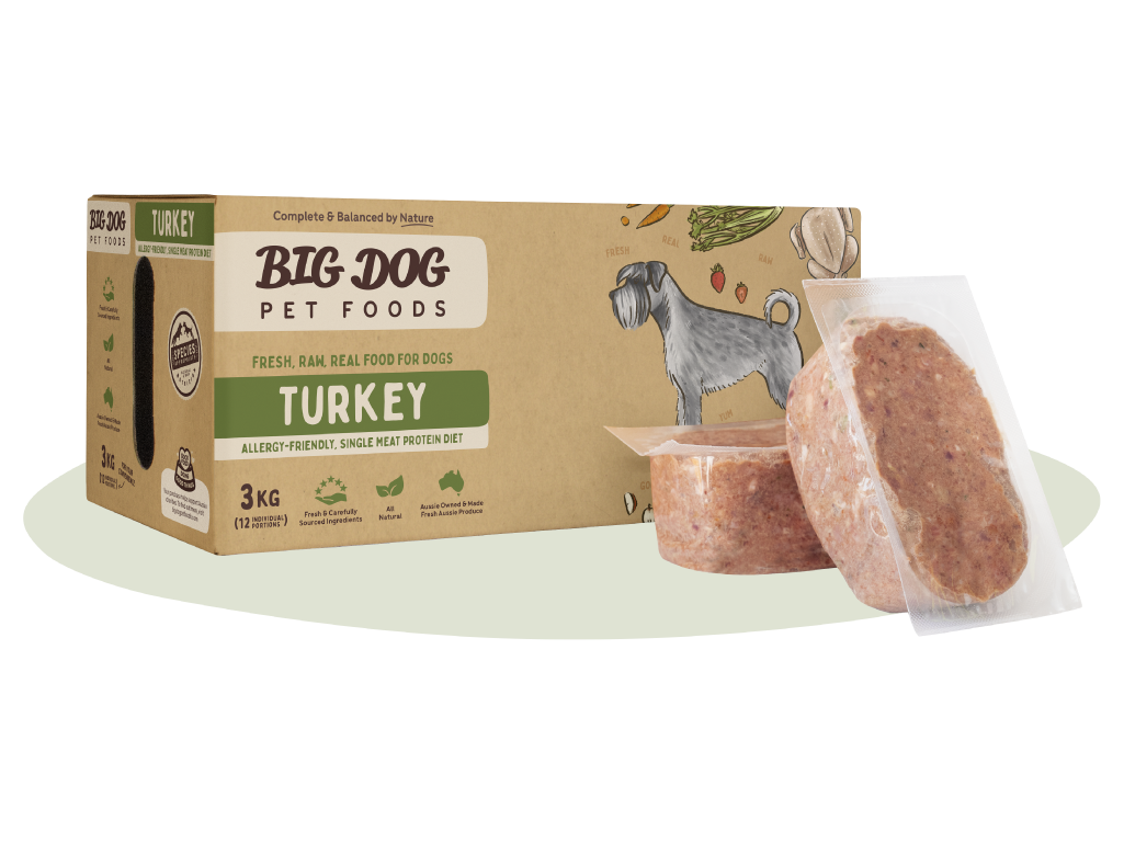 Big Dog Low Allergy Turkey Raw Dog Food (12x250g/3kg)