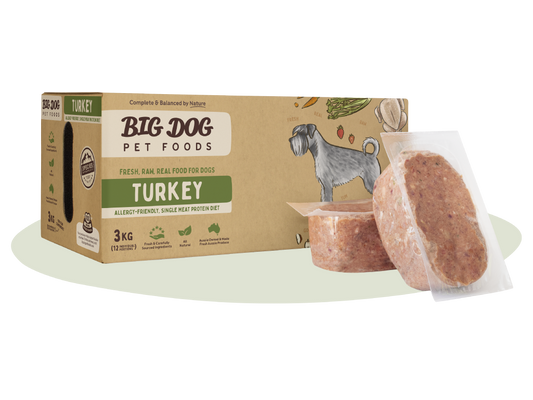 Big Dog Low Allergy Turkey Raw Dog Food (12x250g/3kg)