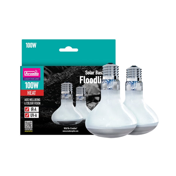 Arcadia Solar Basking Flood 100W x 2 Twin Pack