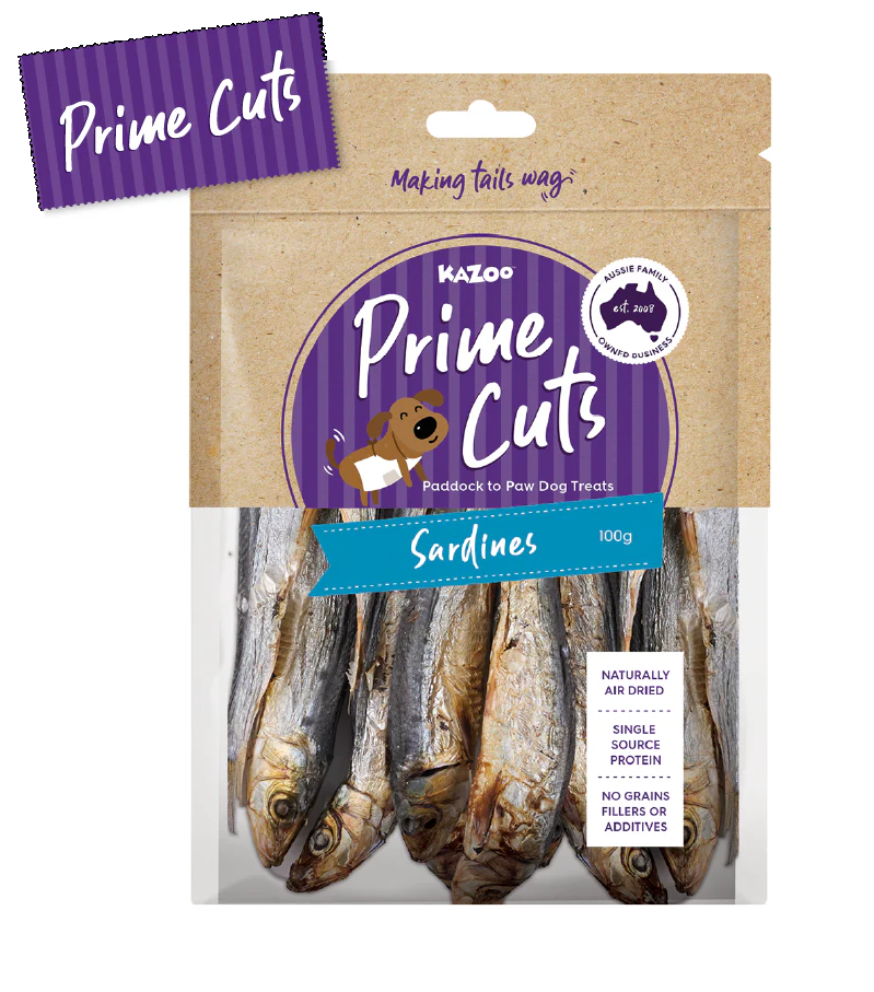 Kazoo Prime Cuts Aussie Sardines Dog Treats 100g