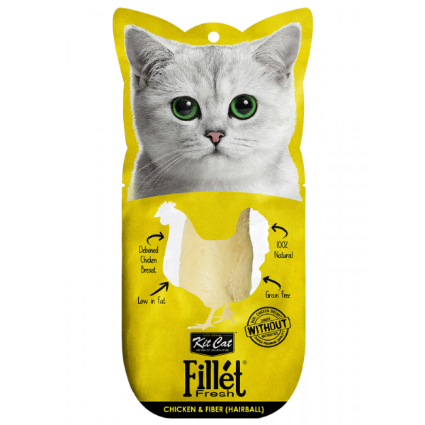 Kit Cat Fillet Fresh Chicken & Fiber (Hairball) 30gm