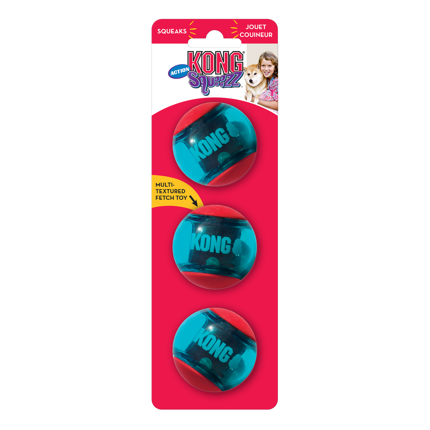 KONG Squeezz Action Ball Red