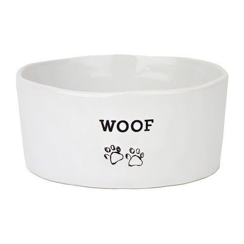 Barkley & Bella Dog Bowl Ceramic Woof Large