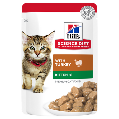 Hill’s Science Diet Kitten With Turkey Wet Cat Food Pouches