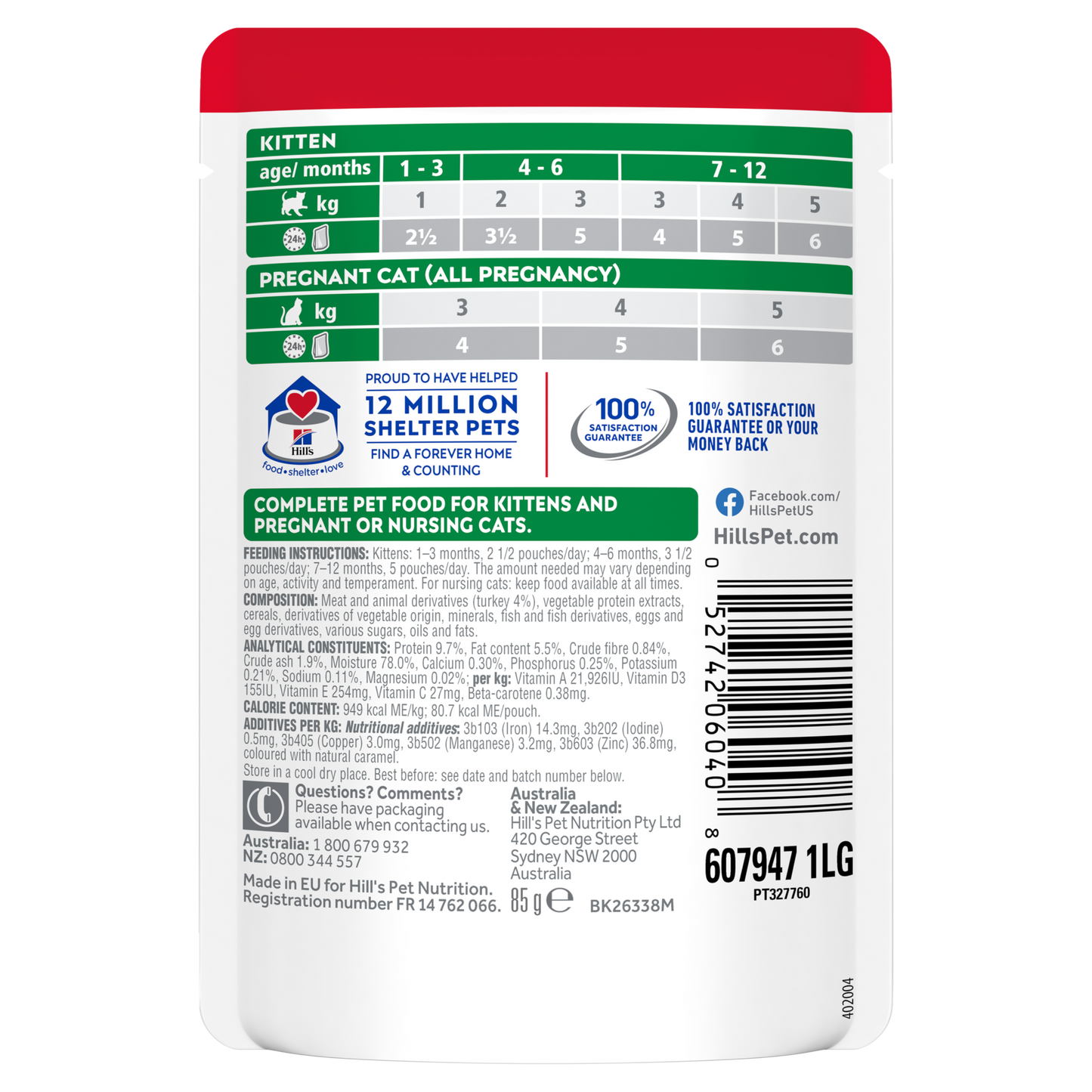 Hill’s Science Diet Kitten With Turkey Wet Cat Food Pouches
