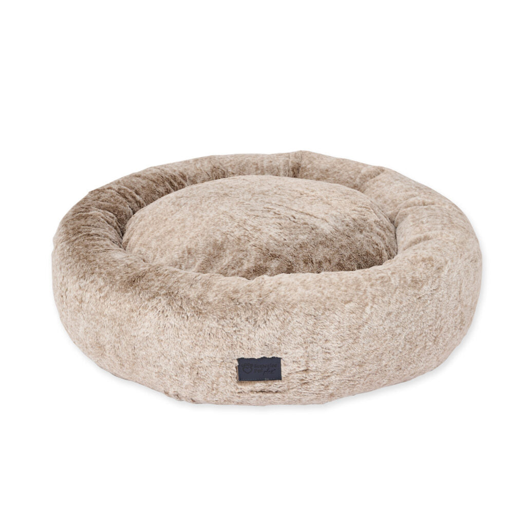 Superior Pet Goods Harley Dog Bed Latte Faux Fur