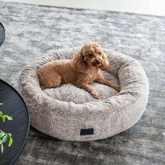 Superior Pet Goods Harley Dog Bed Latte Faux Fur