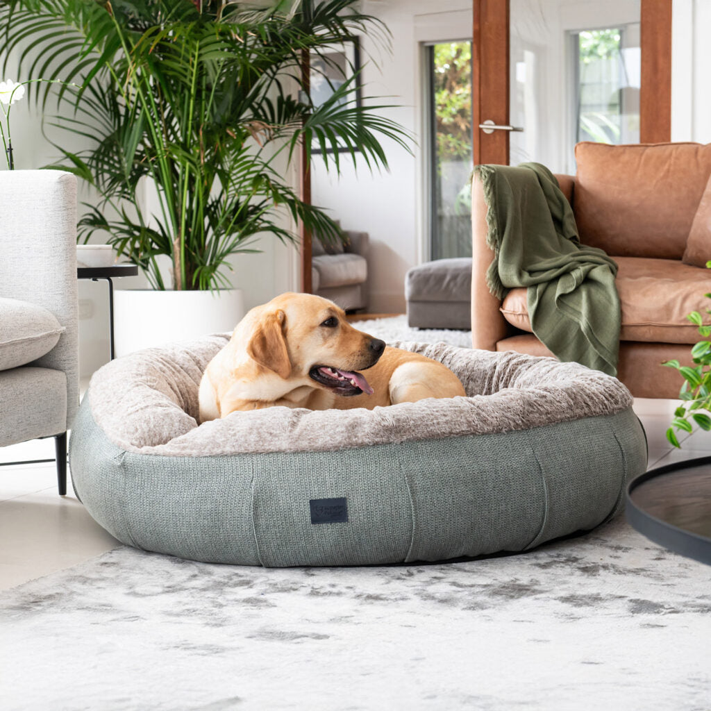 Superior Pet Goods Harley Dog Bed Sage Faux Fur