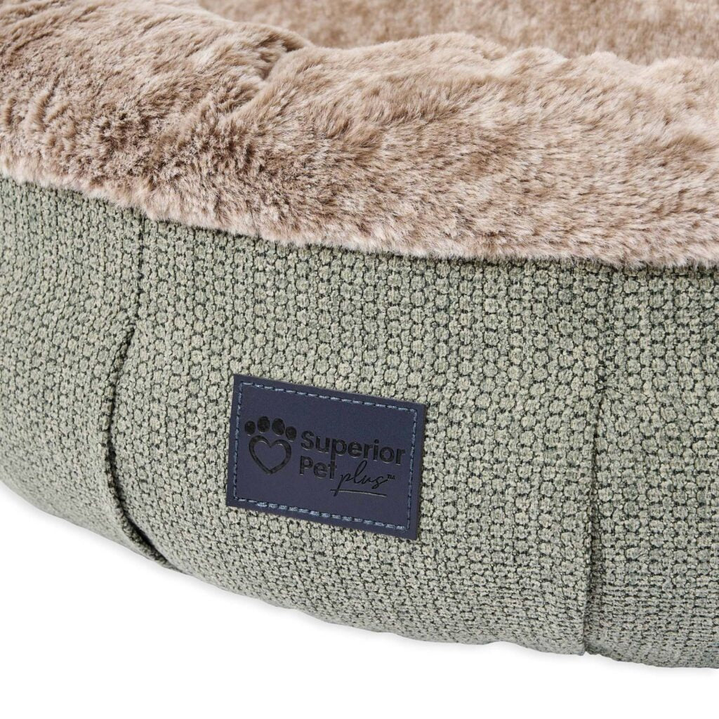 Superior Pet Goods Harley Dog Bed Sage Faux Fur