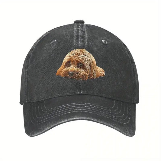 Cute Cavapoo Cavoodle Dog Baseball Cap Denim Black