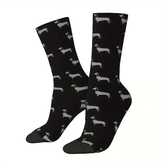 Cute Unisex Dachshund Pattern Crew Socks