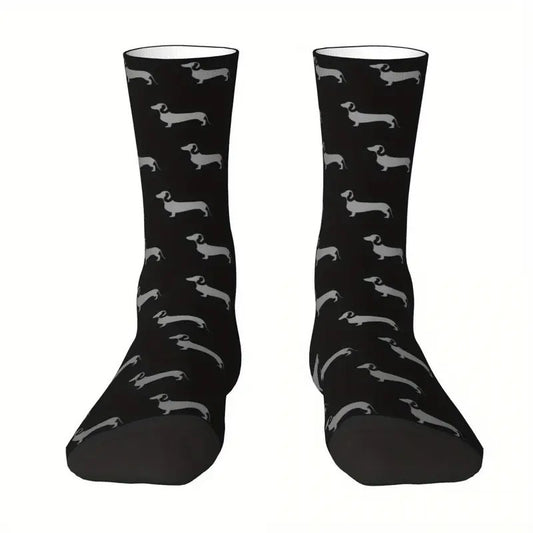 Cute Unisex Dachshund Pattern Crew Socks
