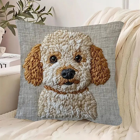 Comfy Double-Sided Printed Pillow Case White Cavoodle Cockapoo