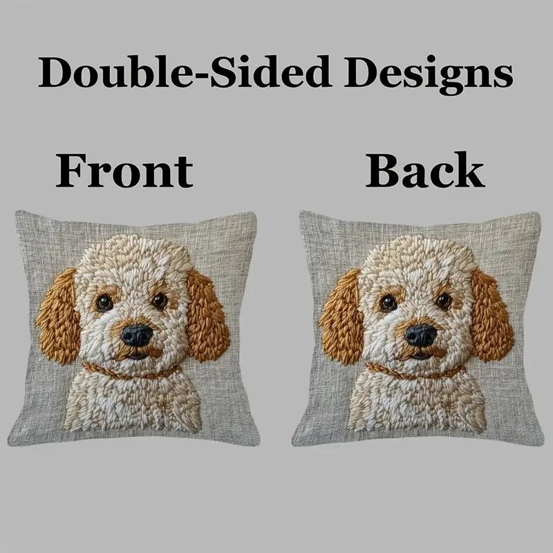 Comfy Double-Sided Printed Pillow Case White Cavoodle Cockapoo