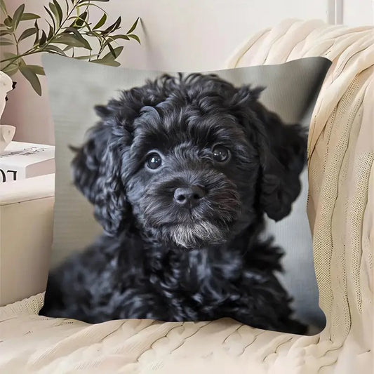 Comfy Double-Sided Printed Pillow Cover Black Cockapoo Cavoodle Labradoodle