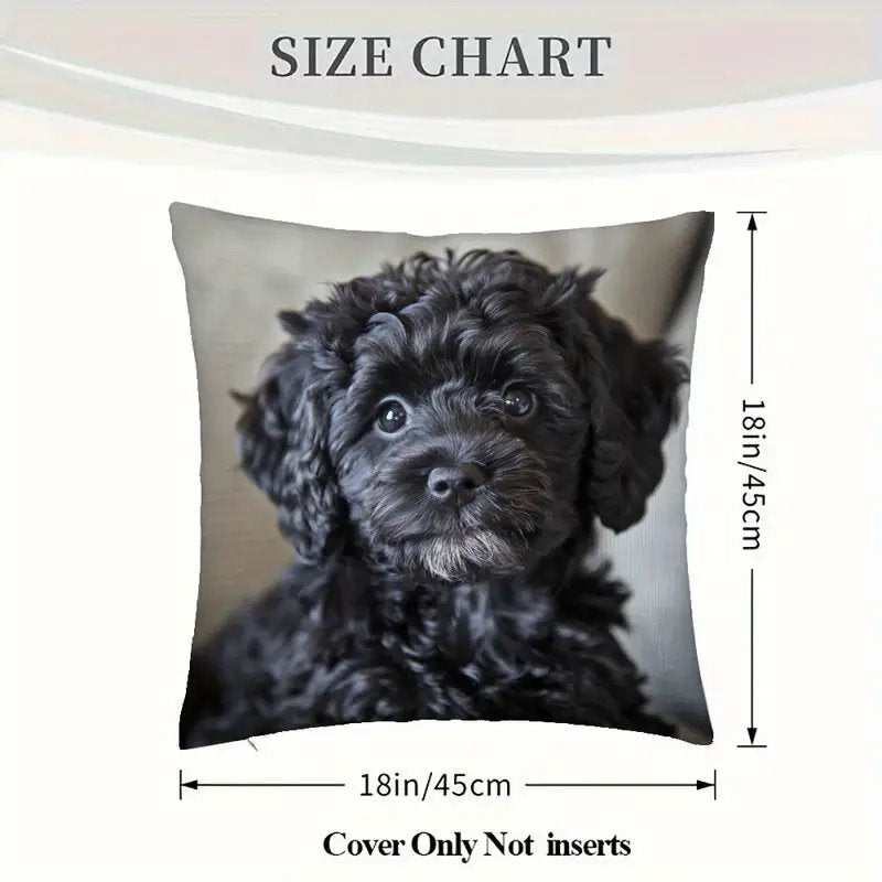 Comfy Double-Sided Printed Pillow Cover Black Cockapoo Cavoodle Labradoodle