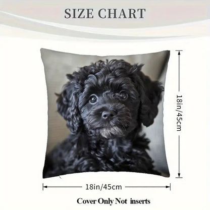 Comfy Double-Sided Printed Pillow Cover Black Cockapoo Cavoodle Labradoodle