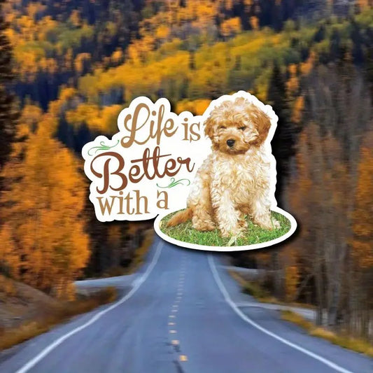 Cute Cavapoo Cavoodle Design Vinyl Car Sticker