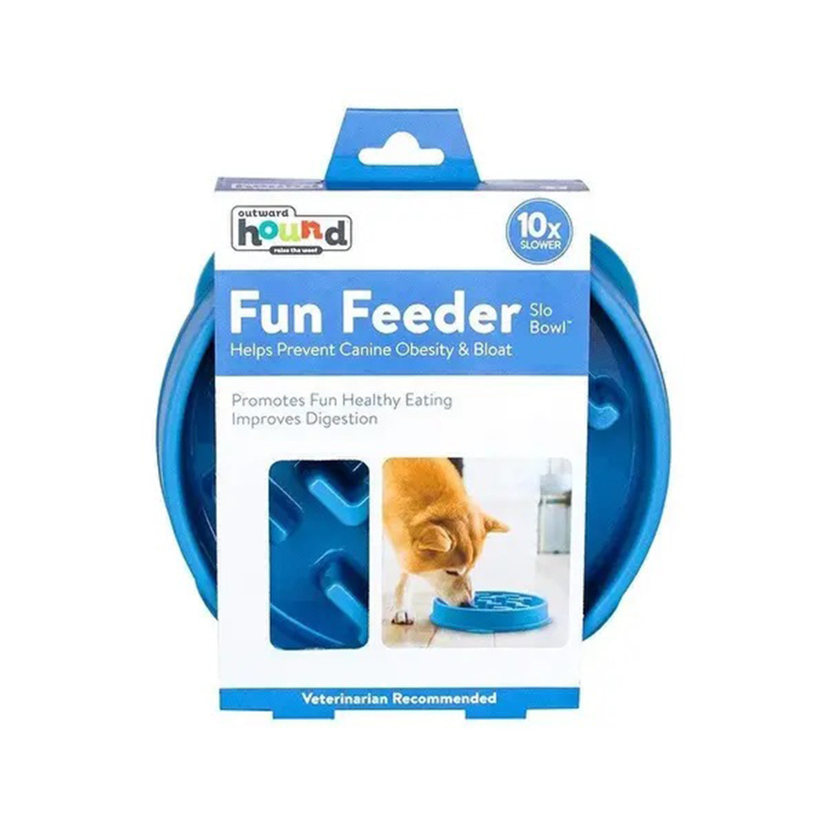 Outward Hound Fun Feeder Notch Large Blue