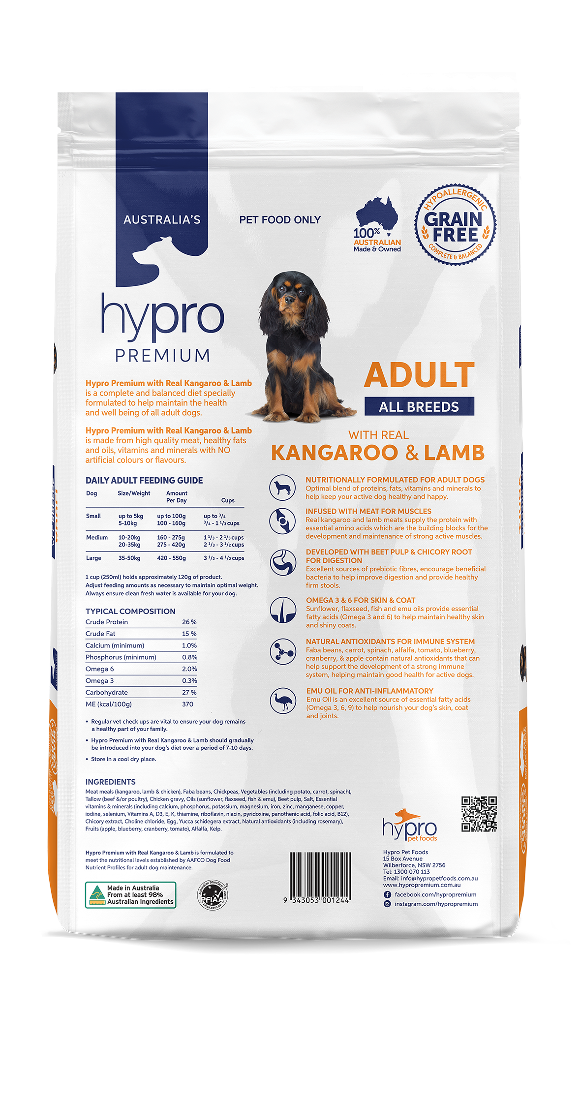 Hypro Premium Grain Free Kangaroo & Lamb Adult Dry Dog Food