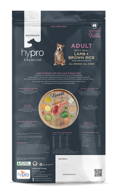 Hypro Premium Wholesome Grains Lamb & Brown Rice Adult Dry Dog Food