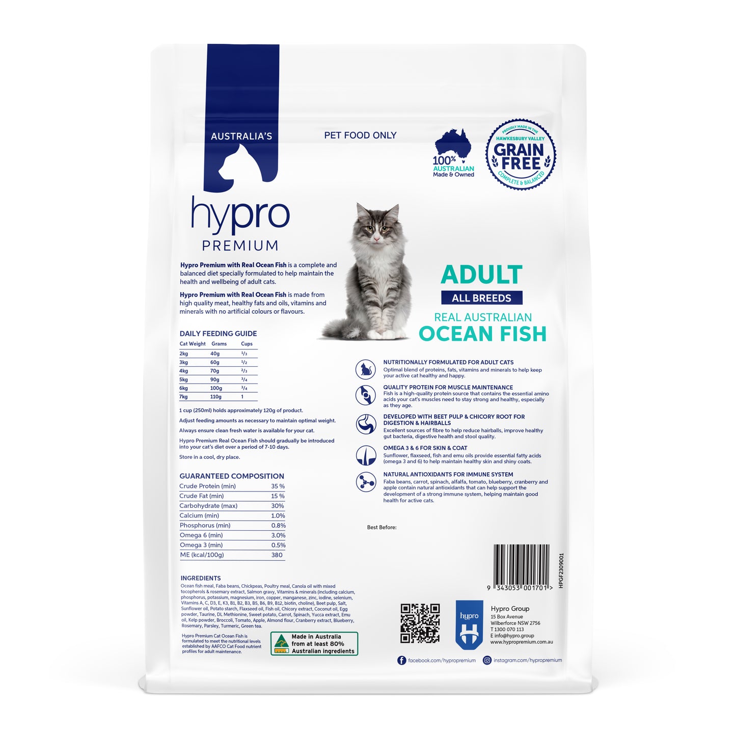 Hypro Premium Adult Grain Free All Breeds Dry Cat Food Ocean Fish