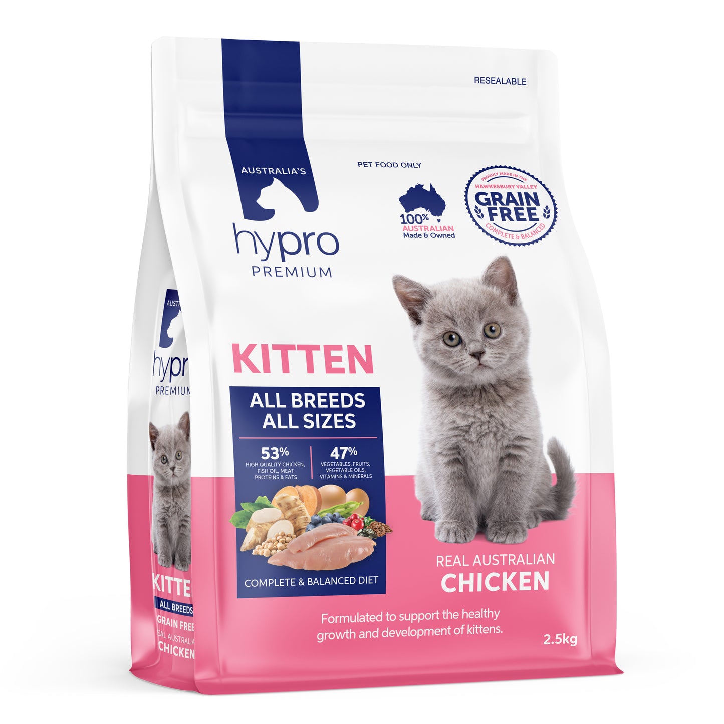 Hypro Premium Kitten Grain Free All Breeds Dry Cat Food Chicken