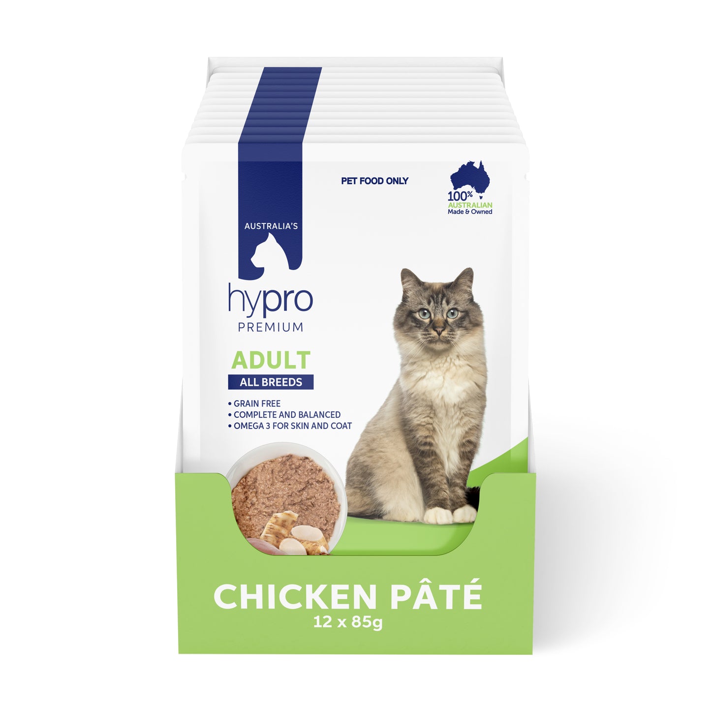 Hypro Premium Adult Grain Free All Breeds Wet Cat Food Chicken Pate