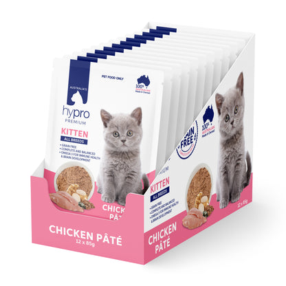 Hypro Premium Kitten Grain Free All Breeds Wet Cat Food Chicken Pate