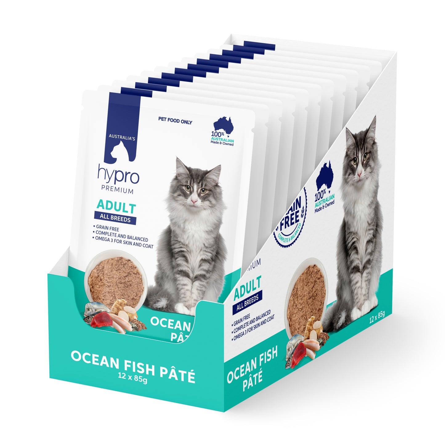 Hypro Premium Adult Grain Free All Breeds Wet Cat Food Ocean Fish Pate