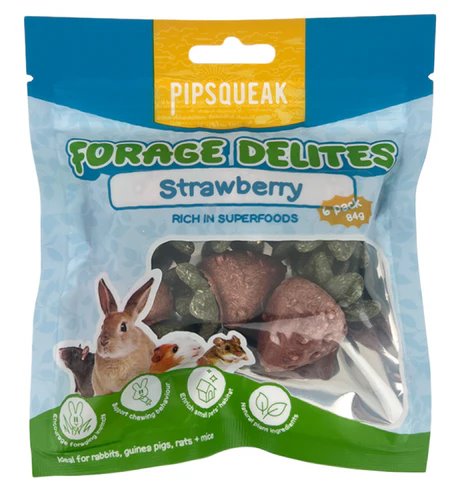 Pipsqueak Forage Delites Strawberries (6pk/84g)